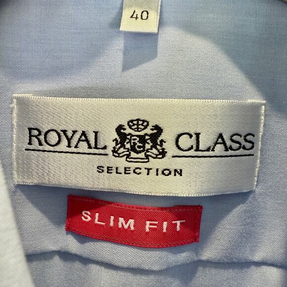 Royal Class Selection Slim Fit Button Down Shirt Medium 100% Cotton - Picture 4 of 10